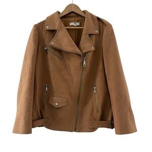 Rebecca Minkoff Wes Moto Brown Women's Jacket Large